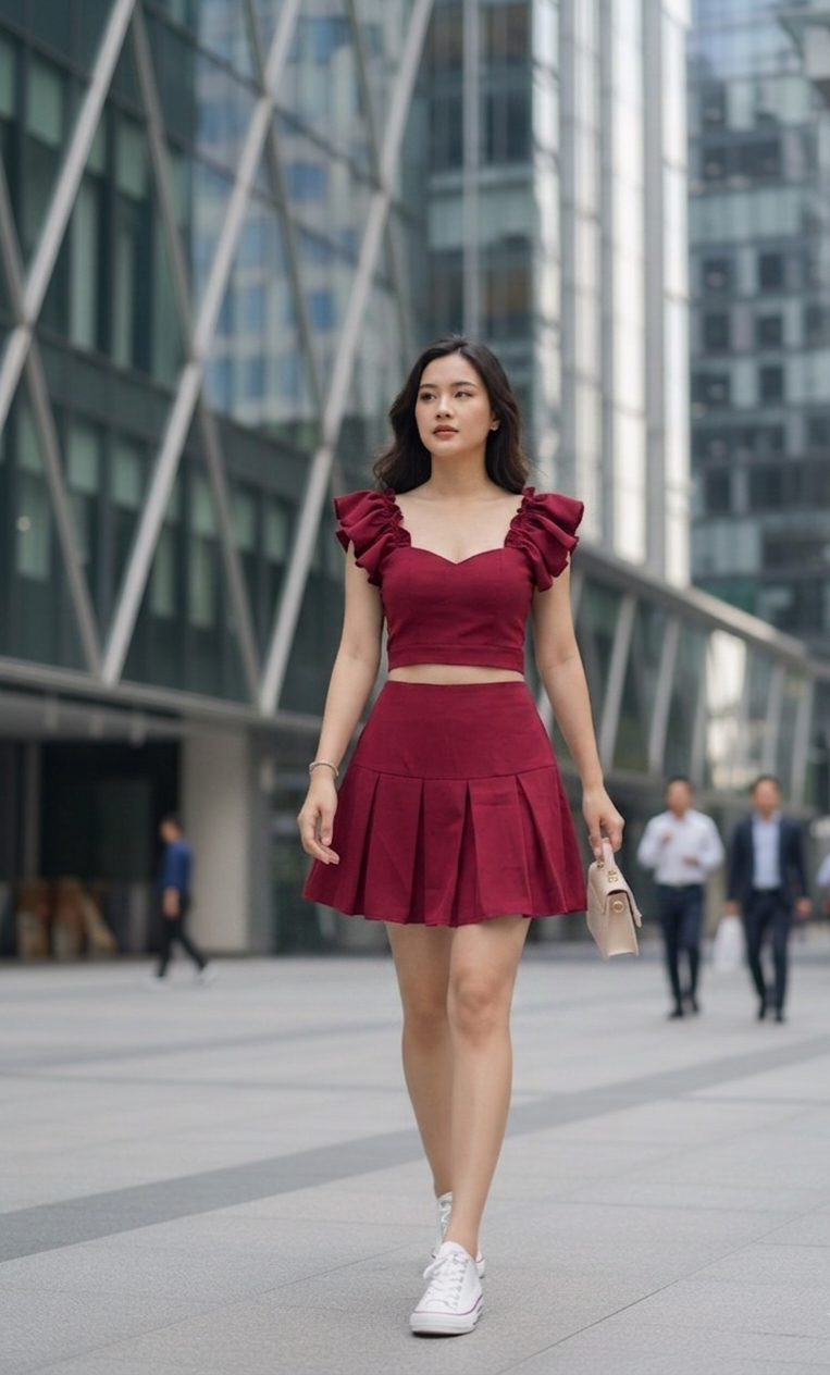AGL AS0031 Set 2 Piece Blouse and Short Skirt