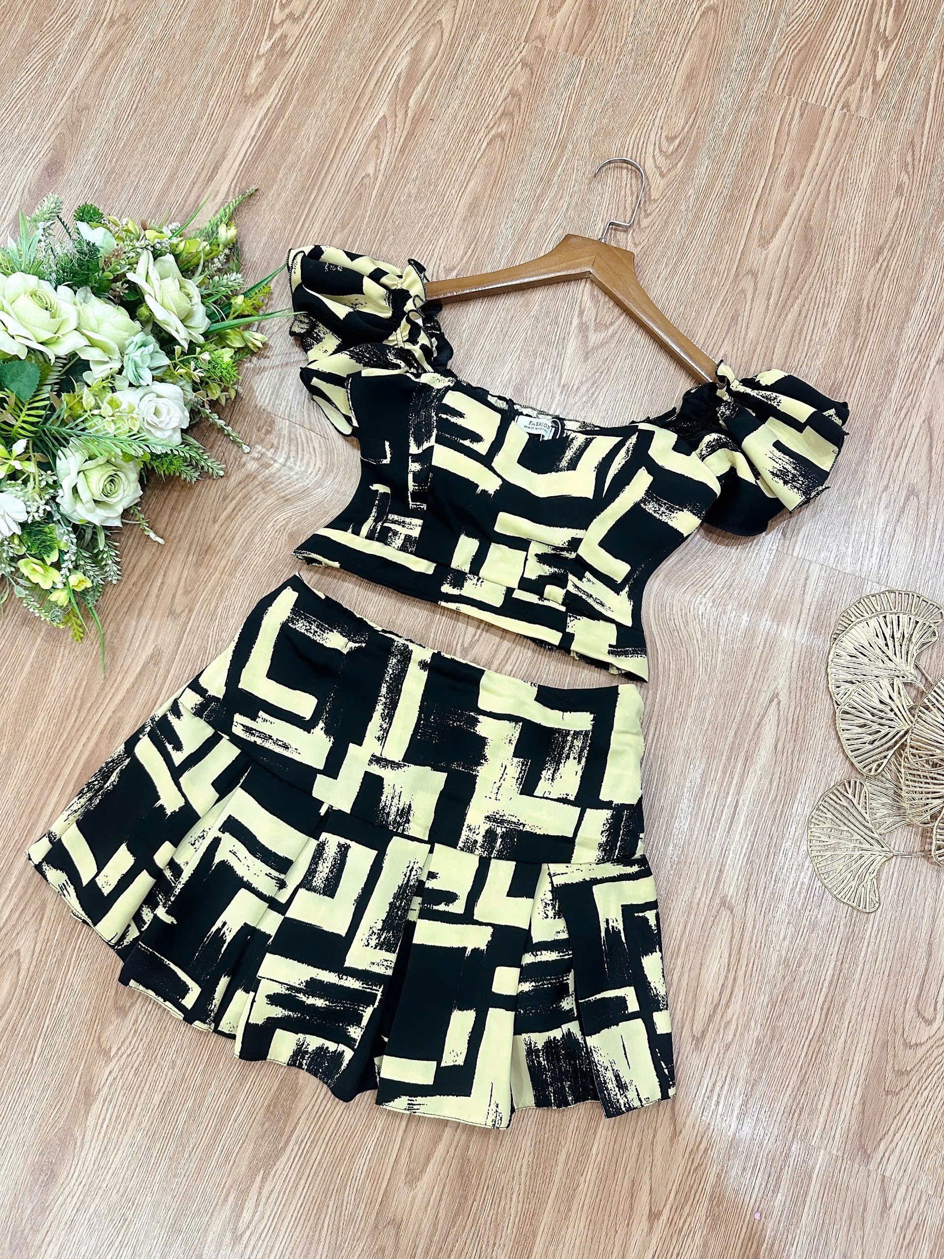AGL AS0031 Set 2 Piece Blouse and Short Skirt