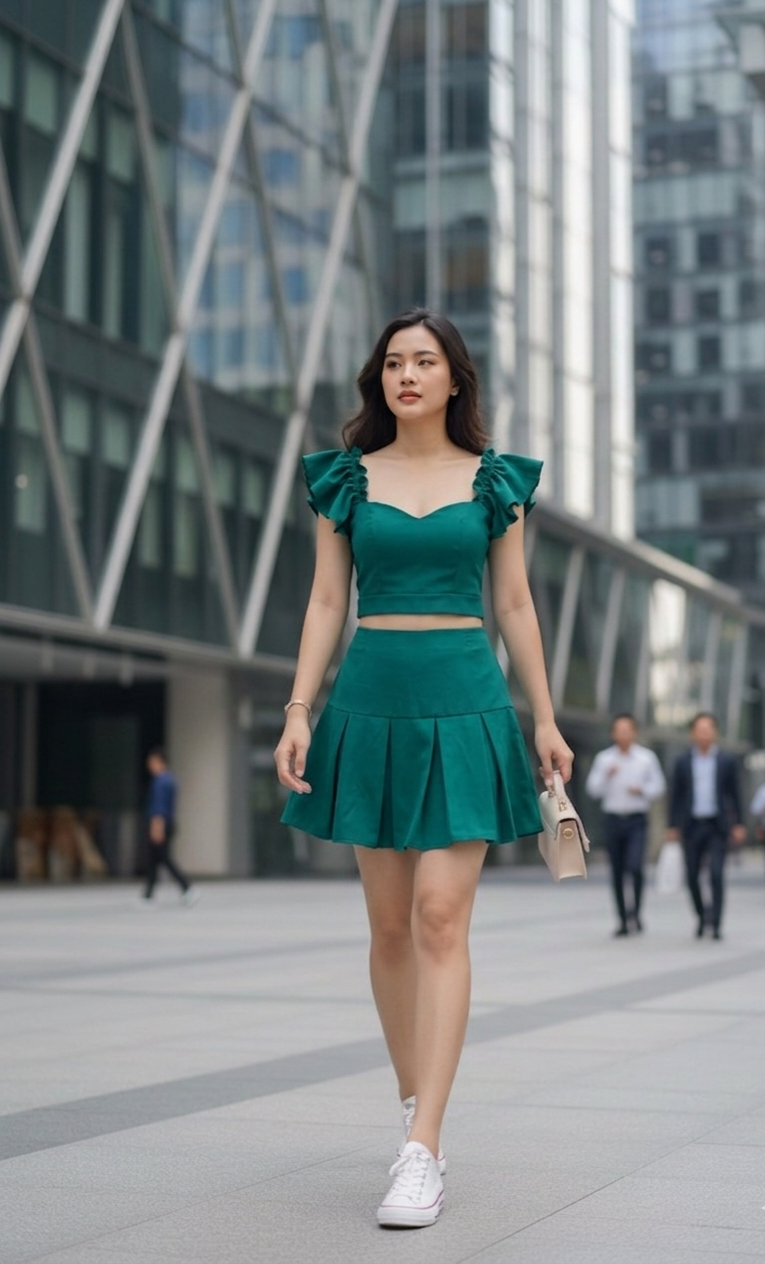 AGL AS0031 Set 2 Piece Blouse and Short Skirt