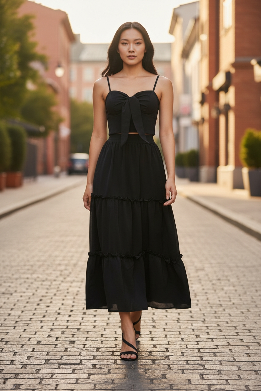 AGL S00029 Set 2 Piece Blouse and Long Skirt