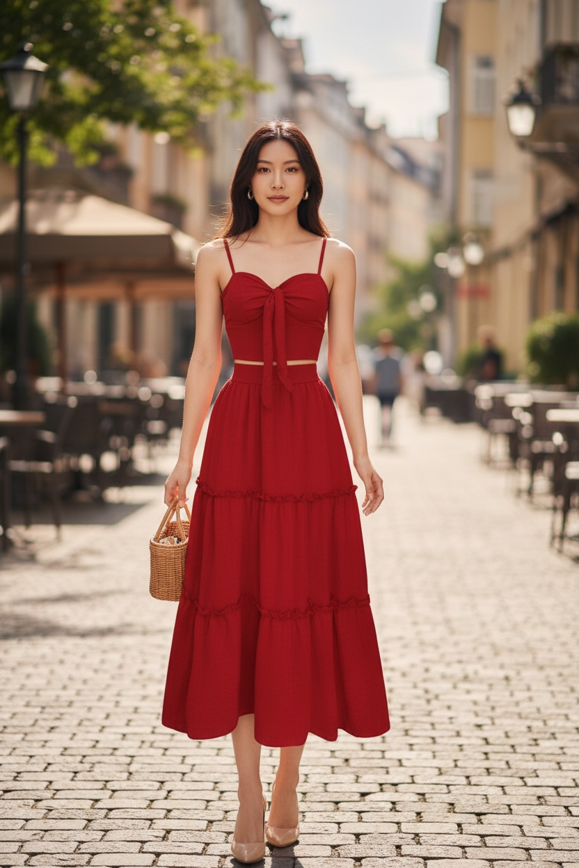 AGL S00029 Set 2 Piece Blouse and Long Skirt