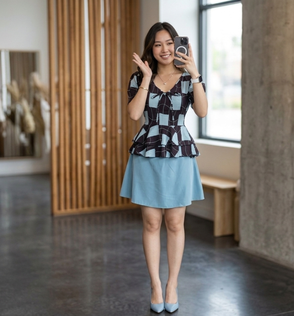 AGL AS0032 Set 2 Piece Blouse and Short Skirt