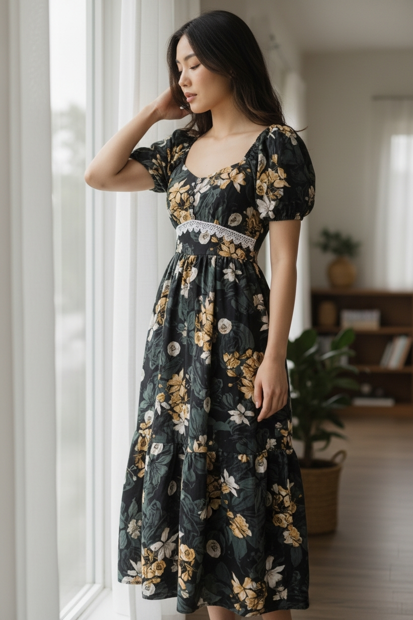 AGL D00012 Mango Silk Long Dress