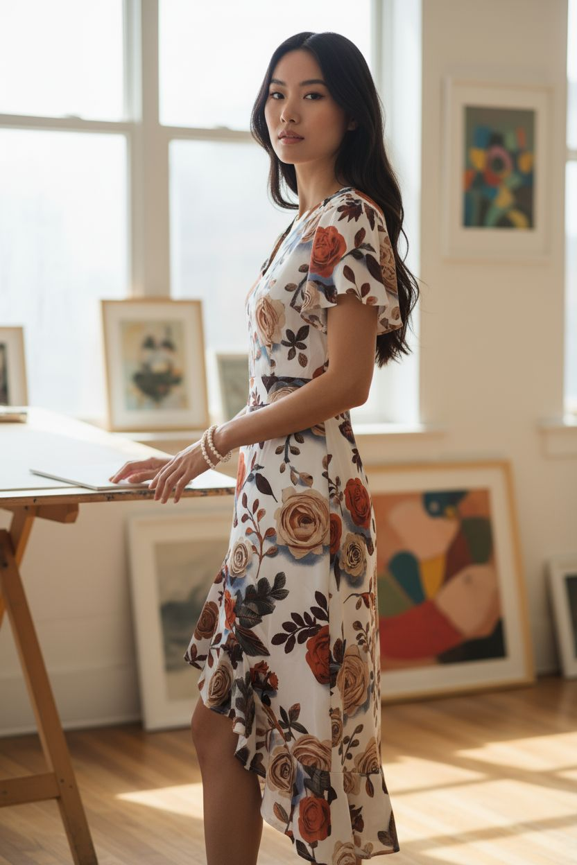 AGL D00008 Mango Silk Long Dress