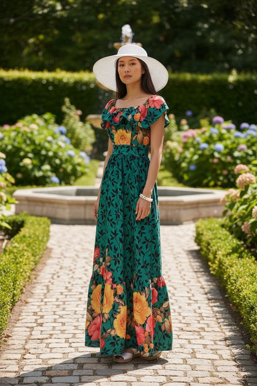 AGL D00015 Mango Silk Maxi Dress