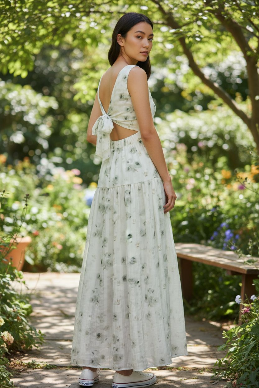 AGL D00021 Linen Long Dress