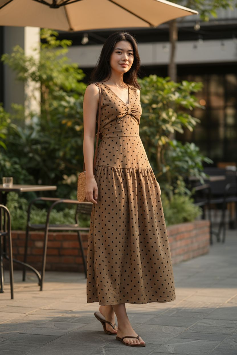 AGL D00021 Linen Long Dress