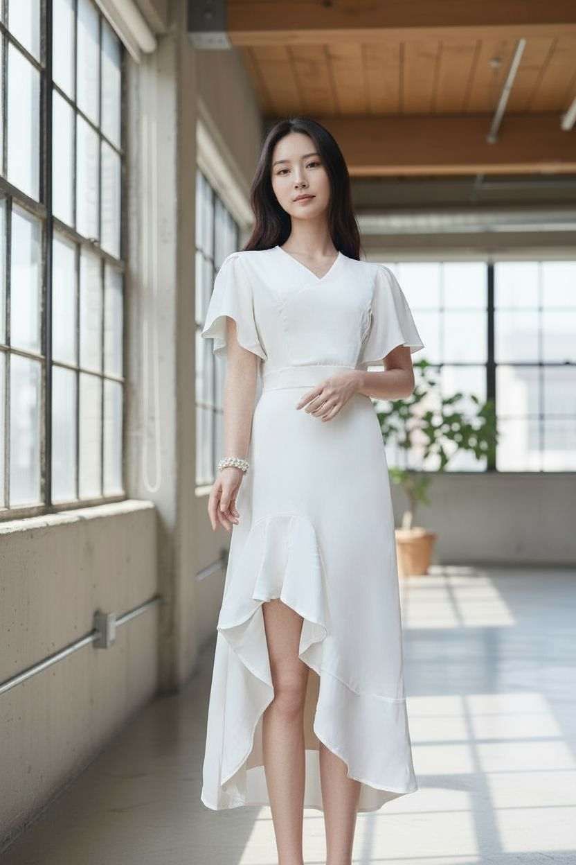 AGL D00005 Mang Silk Long Dress- 110cm