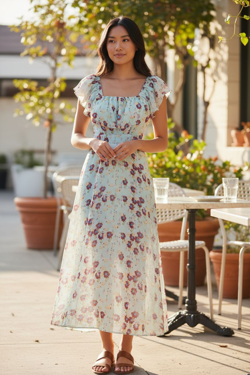 AGL D00011 Chiffon Long Dress