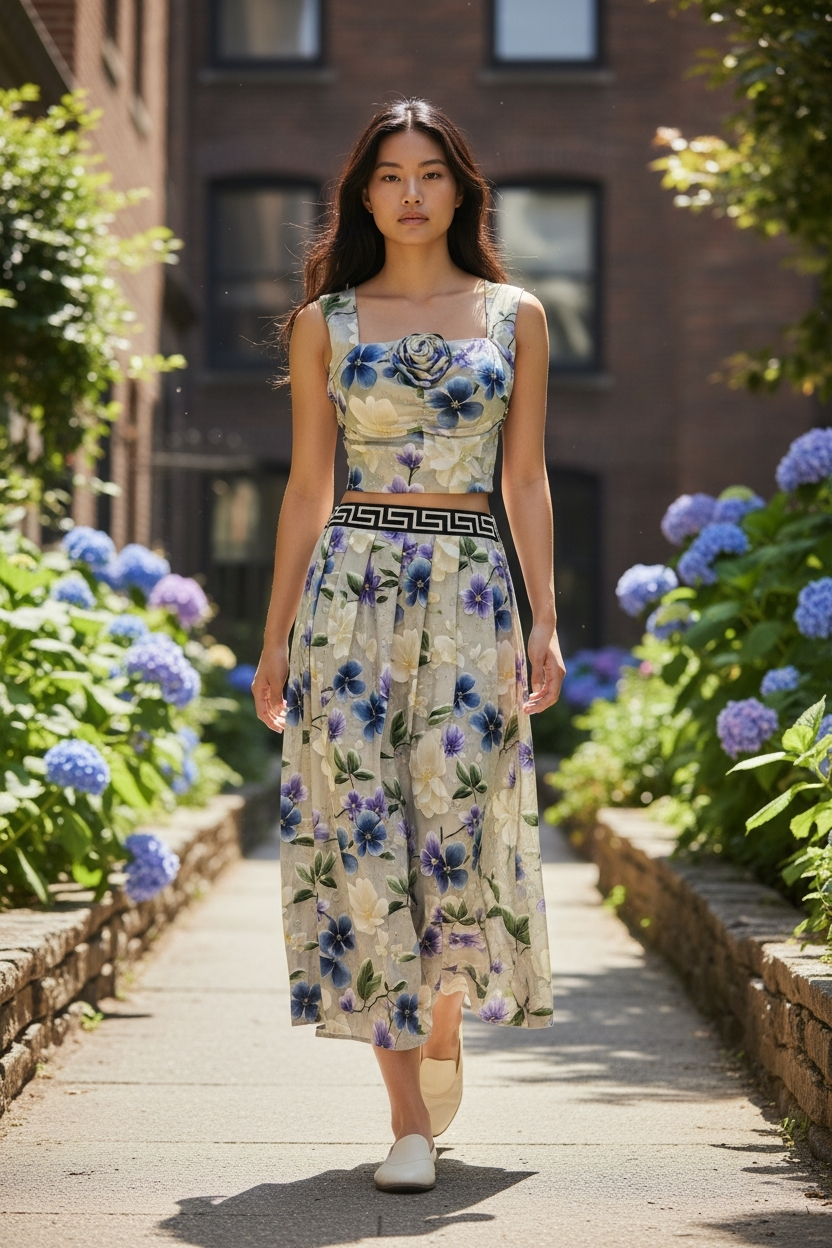 AGL S00022 Set 2 Piece Blouse and Long Skirt