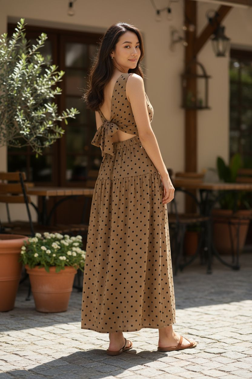 AGL D00021 Linen Long Dress