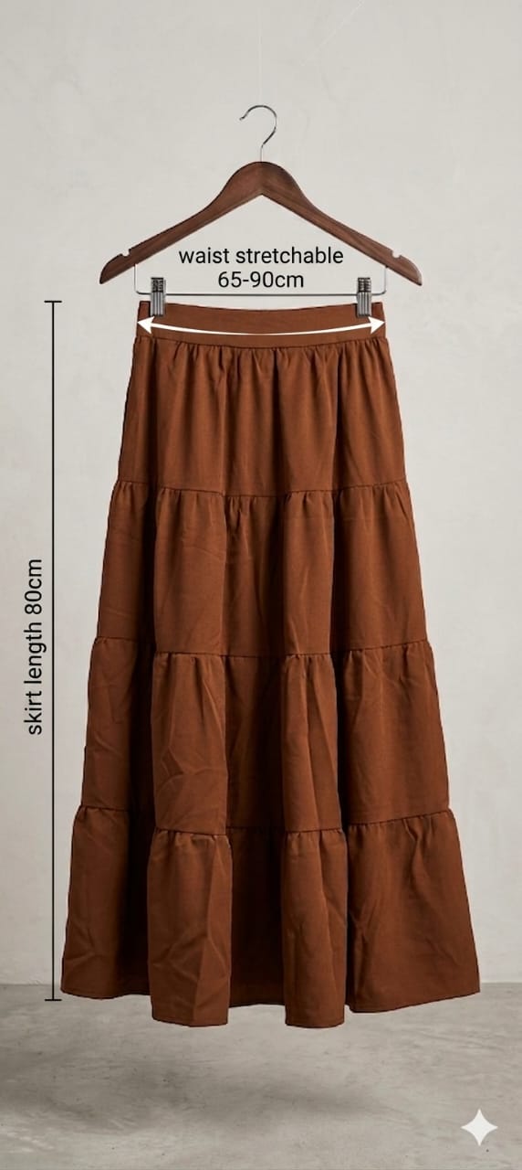 AGL B0001 Mango Silk Long Skirt
