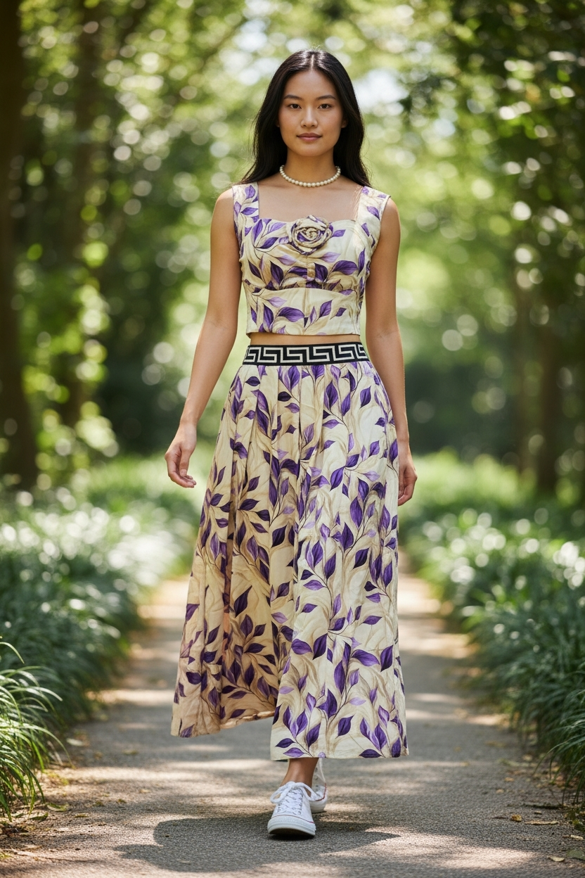 AGL S00022 Set 2 Piece Blouse and Long Skirt