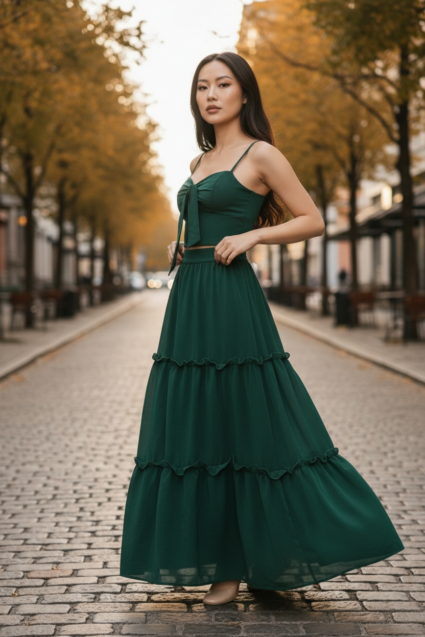 AGL S00029 Set 2 Piece Blouse and Long Skirt