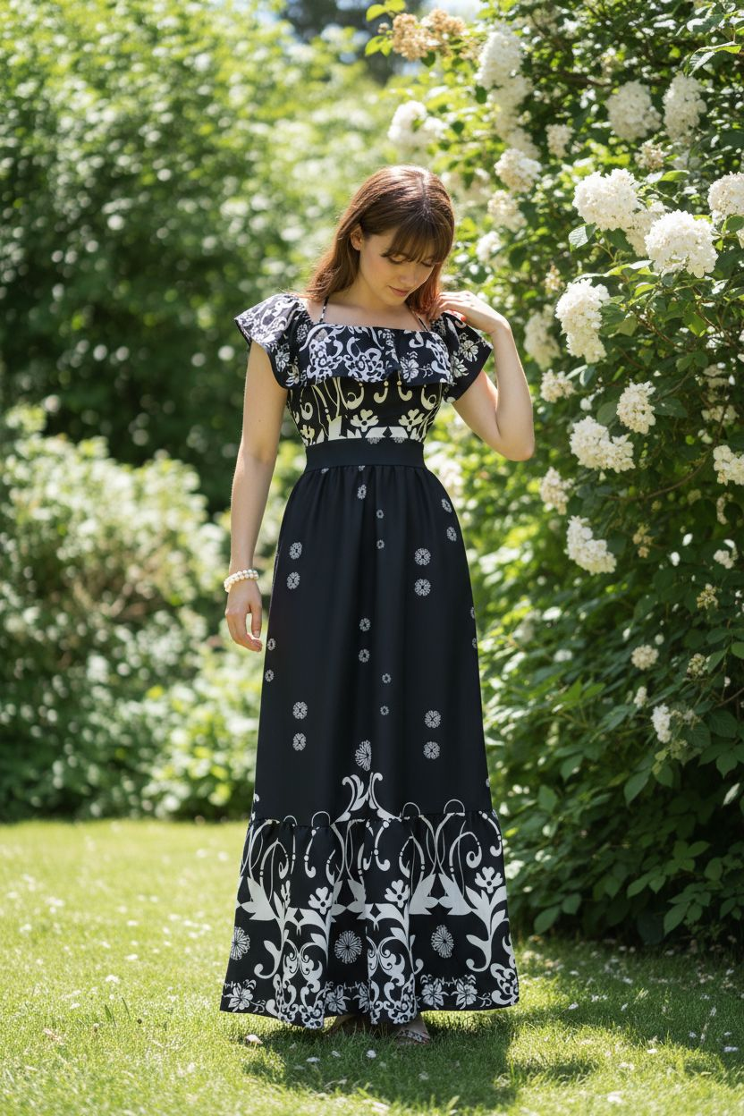 AGL D00015 Mango Silk Maxi Dress