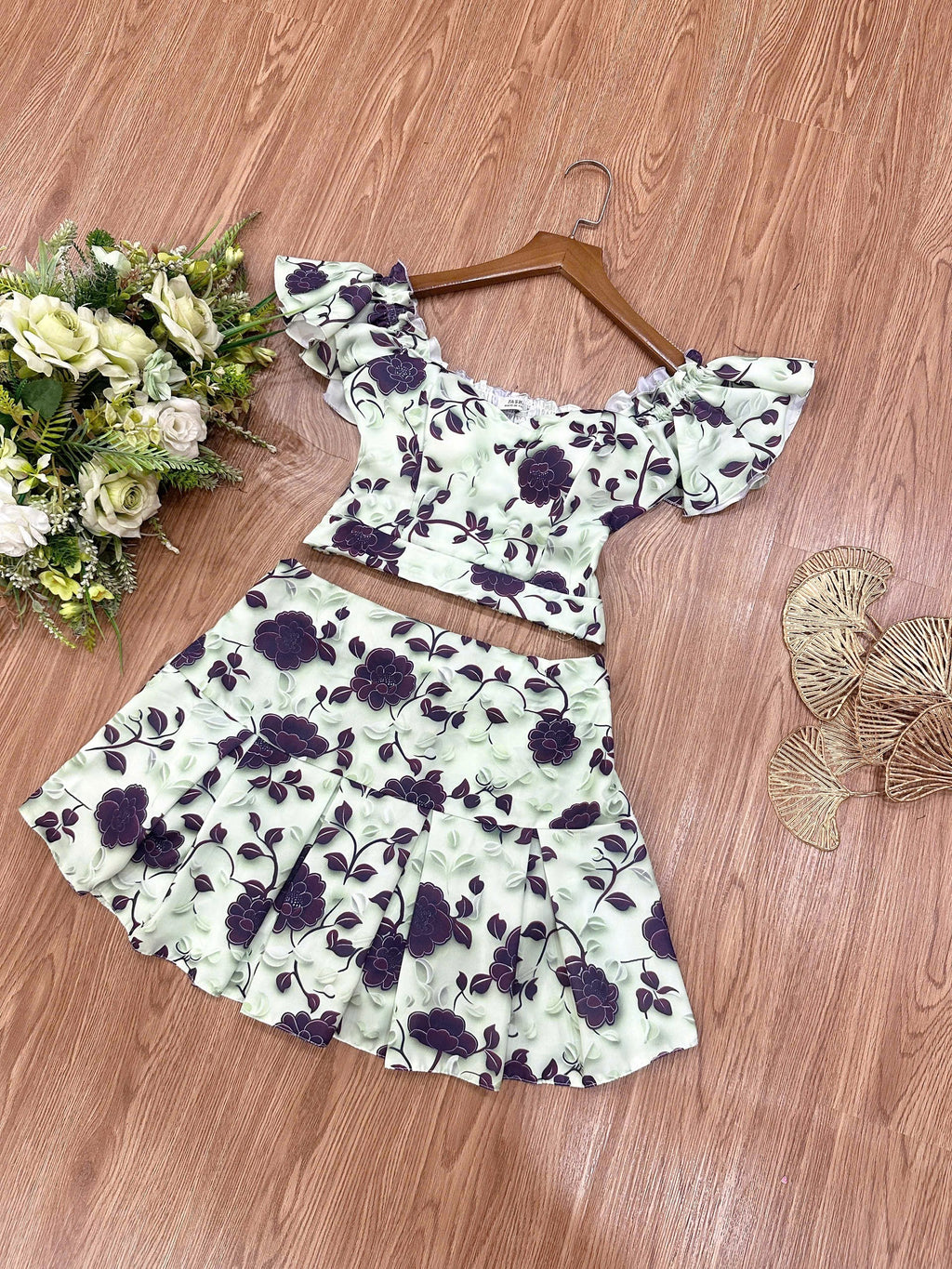 AGL AS0031 Set 2 Piece Blouse and Short Skirt