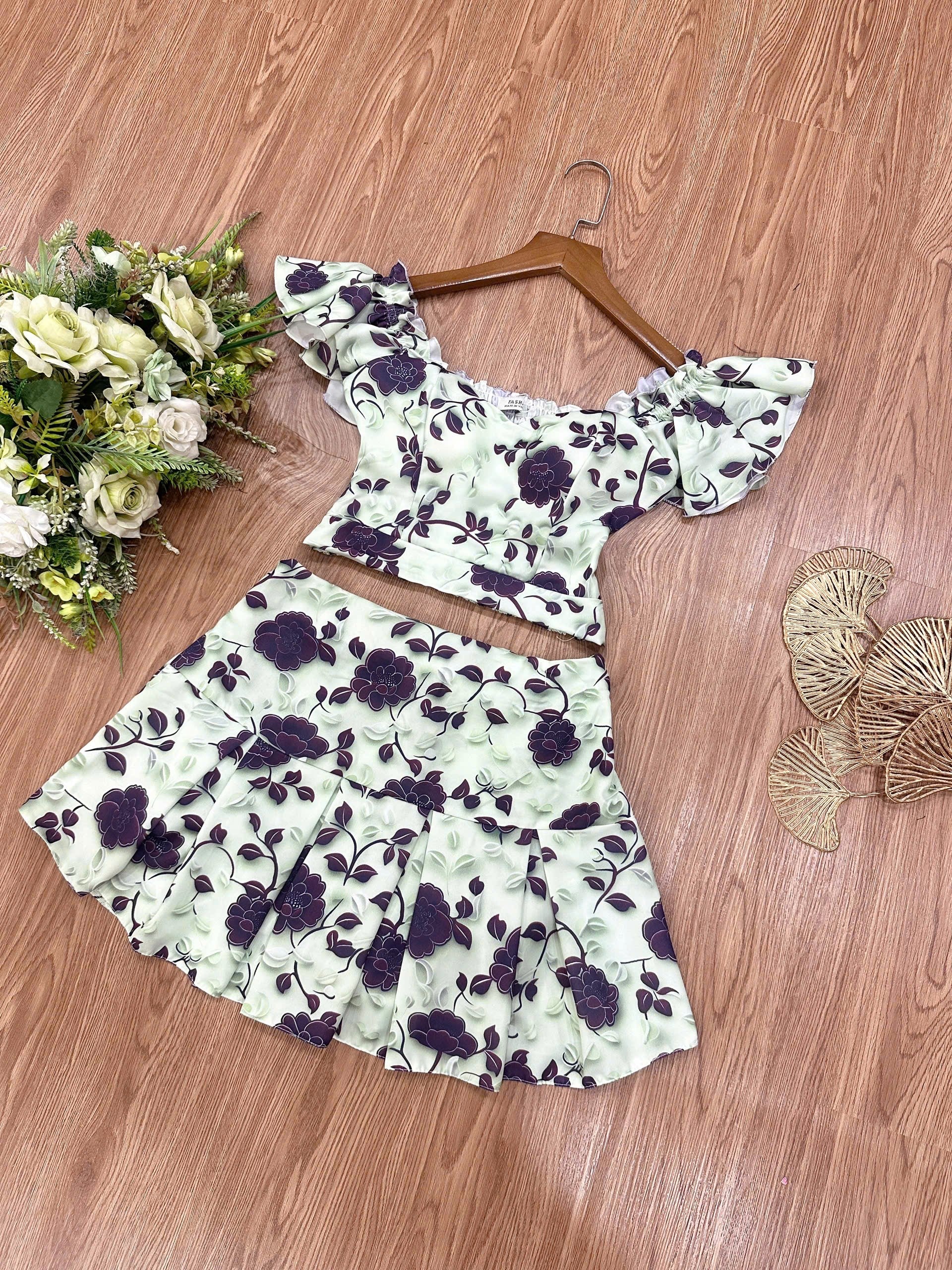AGL AS0031 Set 2 Piece Blouse and Short Skirt