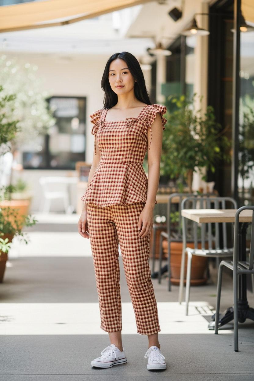 AGL S00015 Set 2 Piece Blouse and Pant ( length 80cm)